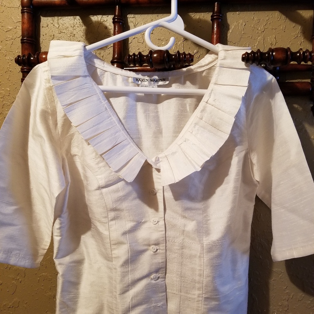 Silk sz 8 top white